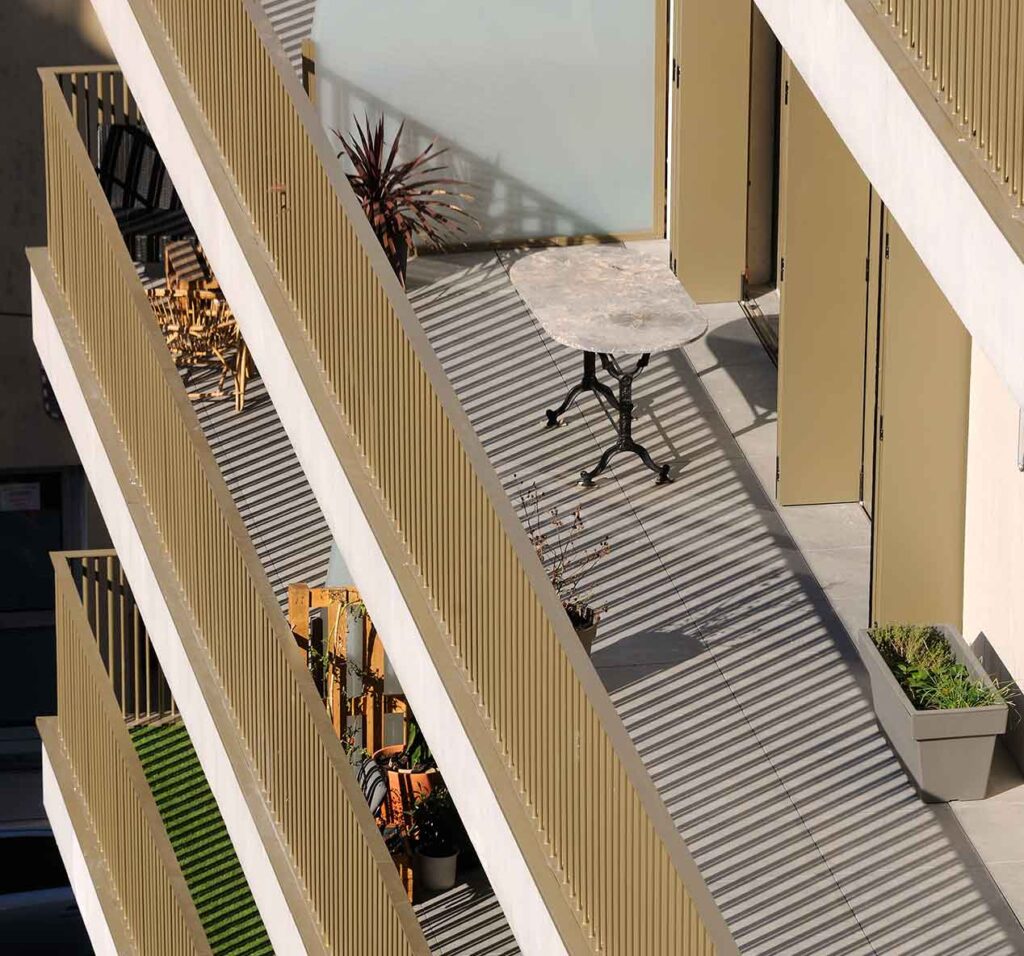Epure vue des terrasses des logements