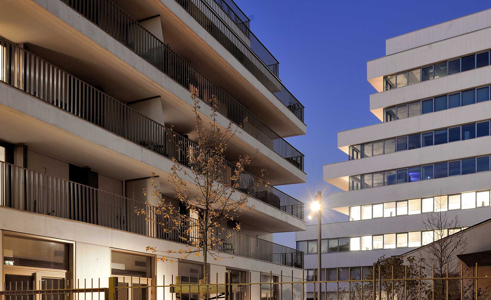 Epure vue de la façade des logements et des bureaux